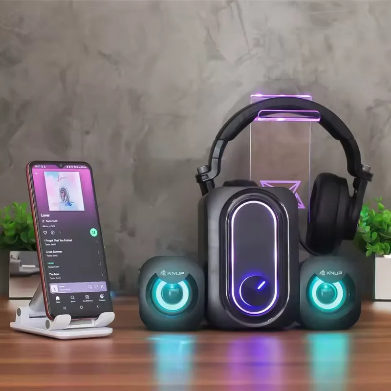 Caixa De Som Bluetooth RGB Potente Para SMART TV Celular Computador Usb