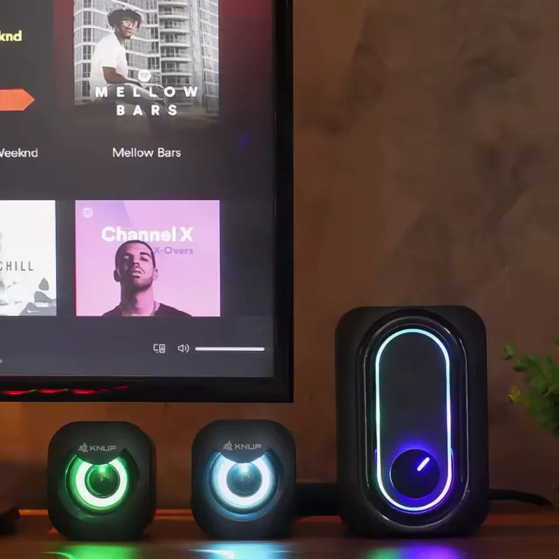 Caixa De Som Bluetooth RGB Potente Para SMART TV Celular Computador Usb