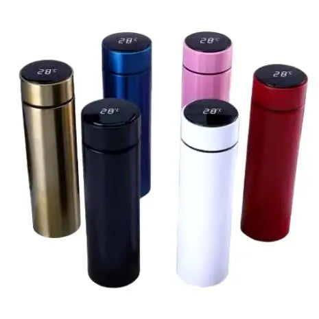 Garrafa Térmica Com Termômetro Led Digital Em Aço Inox Gelado 500ml