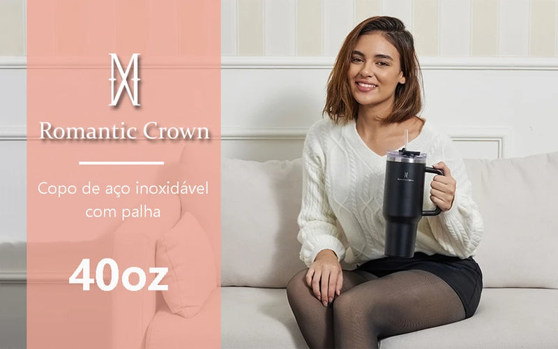 🥤 Copo Térmico Romantic Crown — Estilo, Durabilidade e Bebida na Temperatura Certa!