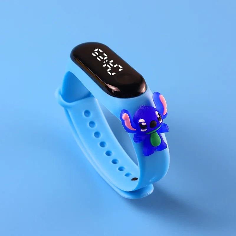 Relógio LED infantil-Personagem de desenho animado,à prova d'água,para meninos e meninas